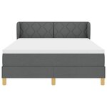 Lit box spring avec matelas - Gris foncé  140x190 cm  Tissu
