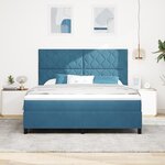 Lit Box Spring vidaXL avec Matelas & LED Bleu Foncé 180x200 cm Velours