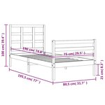 vidaXL Cadre de lit sans matelas blanc bois massif