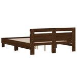 vidaXL Cadre de lit avec tête de lit chêne marron 150x200 cm