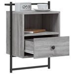 vidaXL Table de chevet murale sonoma gris 40x30x61cm bois d'ingénierie