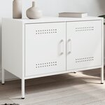 vidaXL Meuble TV blanc 68x39x50 5 cm acier