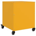 vidaXL Table de chevet jaune moutarde 36x39x43 5 cm acier