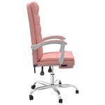 Chaise fauteuil siège pivotante de inclinable de bureau informatique étude similicuir rose 02_0024273