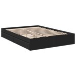 vidaXL Cadre de lit avec tiroirs sans matelas noir 135x190 cm