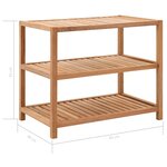 vidaXL Étagère de salle de bain Bois de noyer massif 65x40x55 cm
