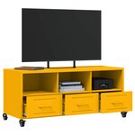 vidaXL Meuble TV jaune moutarde 100 5x39x43 5 cm acier laminé à froid