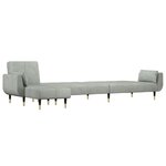 vidaXL Canapé-lit en forme de L gris clair 275x140x70 cm velours