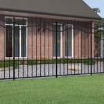vidaXL Clôture de jardin avec sommet de lance Noir 190 cm