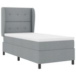 Lit Box Spring vidaXL avec Matelas Gris Clair 100x200 cm Tissu