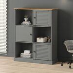 vidaXL Bibliothèque VIGO gris 90x35x114 5 cm bois massif de pin