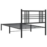 vidaXL Cadre de lit métal avec tête de lit noir 90x200 cm