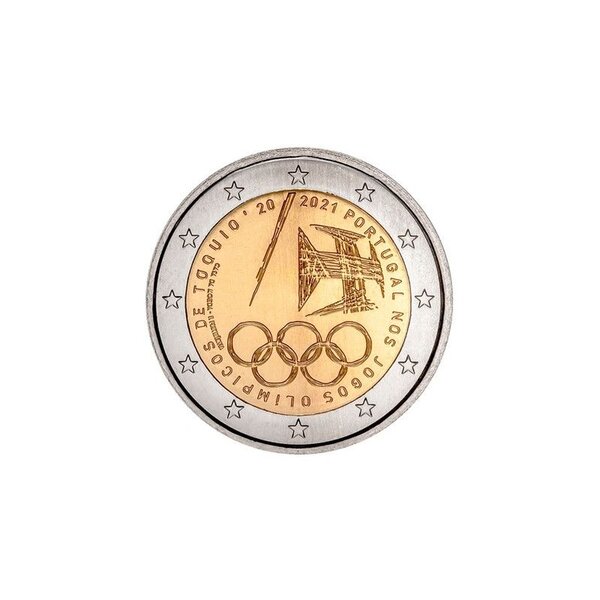 Monnaie 2 euros commémorative portugal 2021 - jeux olympiques tokyo