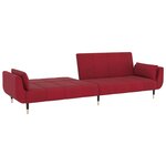 vidaXL Canapé-lit à 2 places et deux oreillers Rouge bordeaux Velours