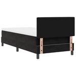 Lit Box Spring vidaXL avec Matelas et LED Noir 90x190 cm Velours
