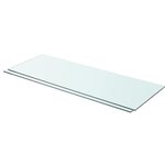 vidaXL Panneaux d'étagère 2 Pièces Verre Transparent 80 x 30 cm