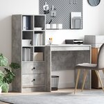 vidaXL Bureau avec rangement en bois d'ingénierie gris béton
