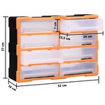 vidaXL Organisateur multi-tiroirs avec 8 grands tiroirs 52x16x37 cm