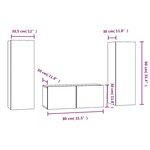 vidaXL Ensemble de meubles TV 3 Pièces Sonoma gris Bois d'ingénierie