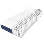vidaXL Sommier à lattes de lit avec matelas Bleu 140x190 cm Tissu