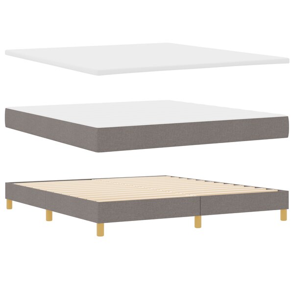 vidaXL Lit à ressort avec matelas taupe 180x200 cm en tissu