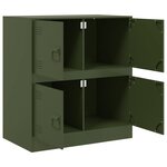 vidaXL Buffet vert olive 67x39x73 cm acier