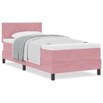 Lit à ressort avec matelas vidaXL Rose simple en velours