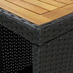 vidaXL Ensemble de bar de jardin 5 Pièces avec coussins noir poly rotin