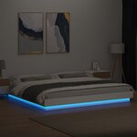 vidaXL Cadre de lit avec lumières LED sans matelas blanc 180x200 cm