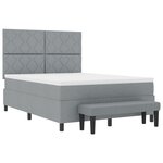 vidaXL Lit à Ressorts avec Matelas & Banquette Gris Clair 140x200 cm Tissu