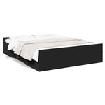 vidaXL Cadre de lit avec tiroirs sans matelas noir 150x200 cm