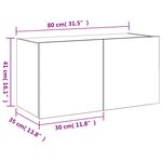 vidaXL Meuble TV mural avec lumières LED blanc 80x35x41 cm