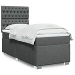 vidaXL Sommier à lattes de lit avec matelas Gris foncé 80x200 cm Tissu