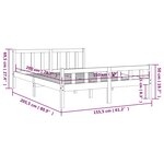 vidaXL Cadre de lit sans matelas blanc bois de pin massif