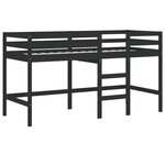 vidaXL Lit mezzanine enfants et rideaux bleu 80x200cm bois pin massif