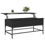 vidaXL Table basse noir 100x50x45 cm bois d'ingénierie et métal
