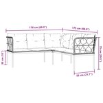 vidaXL Canapé de jardin avec coussins forme de L noir acier textilène