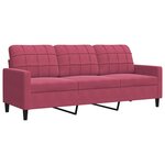 vidaXL Ensemble de canapés 4 Pièces avec coussins Rouge bordeaux Velours