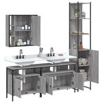 vidaXL Ensemble d'armoires de salle de bain 4 Pièces sonoma gris