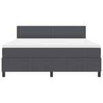 vidaXL Lit à ressorts avec matelas gris foncé Super King Tissu en velours côtelé