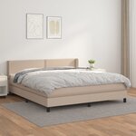 vidaXL Sommier à lattes de lit avec matelas Cappuccino 180x200 cm