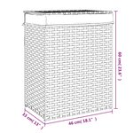 vidaXL Panier à linge avec couvercle gris 46x33x60 cm résine tressée