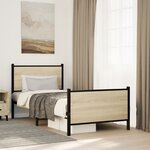 vidaXL Cadre de lit en métal sans matelas chêne sonoma 80x200 cm