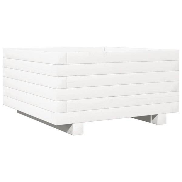 vidaXL Jardinière blanc 50x50x26 5 cm bois de pin massif