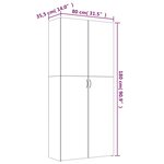 vidaXL Armoire à chaussures Chêne fumé 80x35 5x180cm Bois d'ingénierie