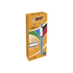 BIC 4 Couleurs Shine Stylos-Bille Rétractables Pointe Moyenne (1,0 mm) - Corps Bleu Métallisé, Boîte de 12