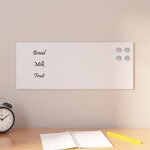 vidaXL Tableau noir magnétique mural Blanc 50x20 cm Verre trempé