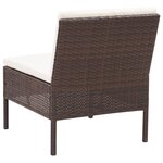 vidaXL Salon de jardin 3 Pièces avec coussins Résine tressée Marron