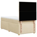 vidaXL Sommier à lattes de lit avec matelas Crème 90x200 cm Tissu