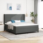 Lit à ressorts vidaXL avec matelas gris foncé 180x200 cm en tissu